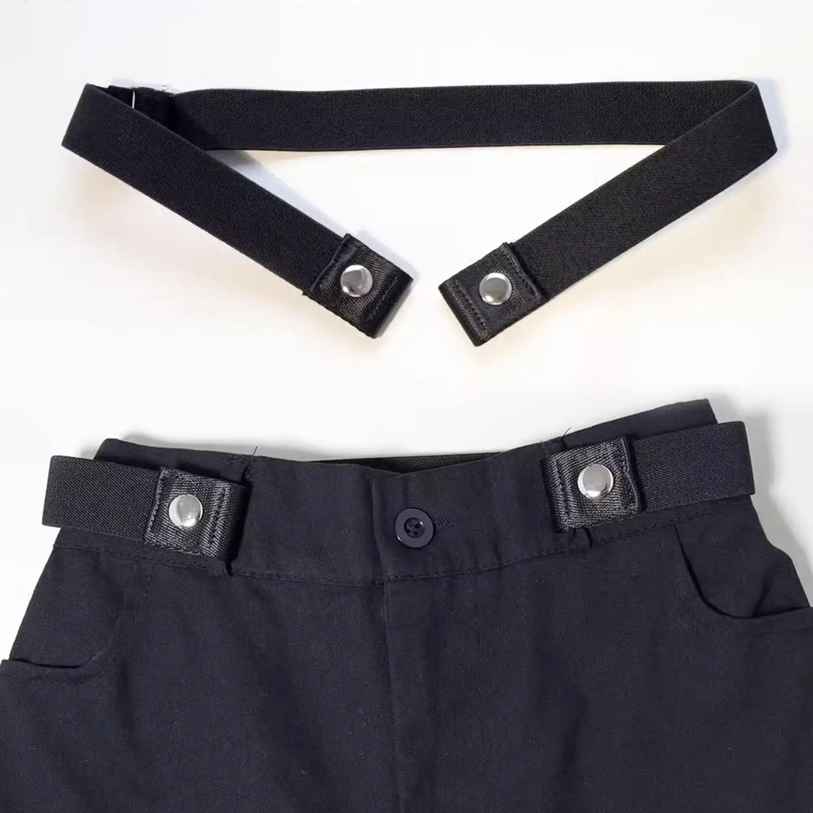 Elastischer Gürtel ohne Schnalle, verstellbarer, unsichtbarer Stretchgürtel für Unisex-Jeans, bequemer, modischer Bund für den täglichen Gebrauch – Detail 5