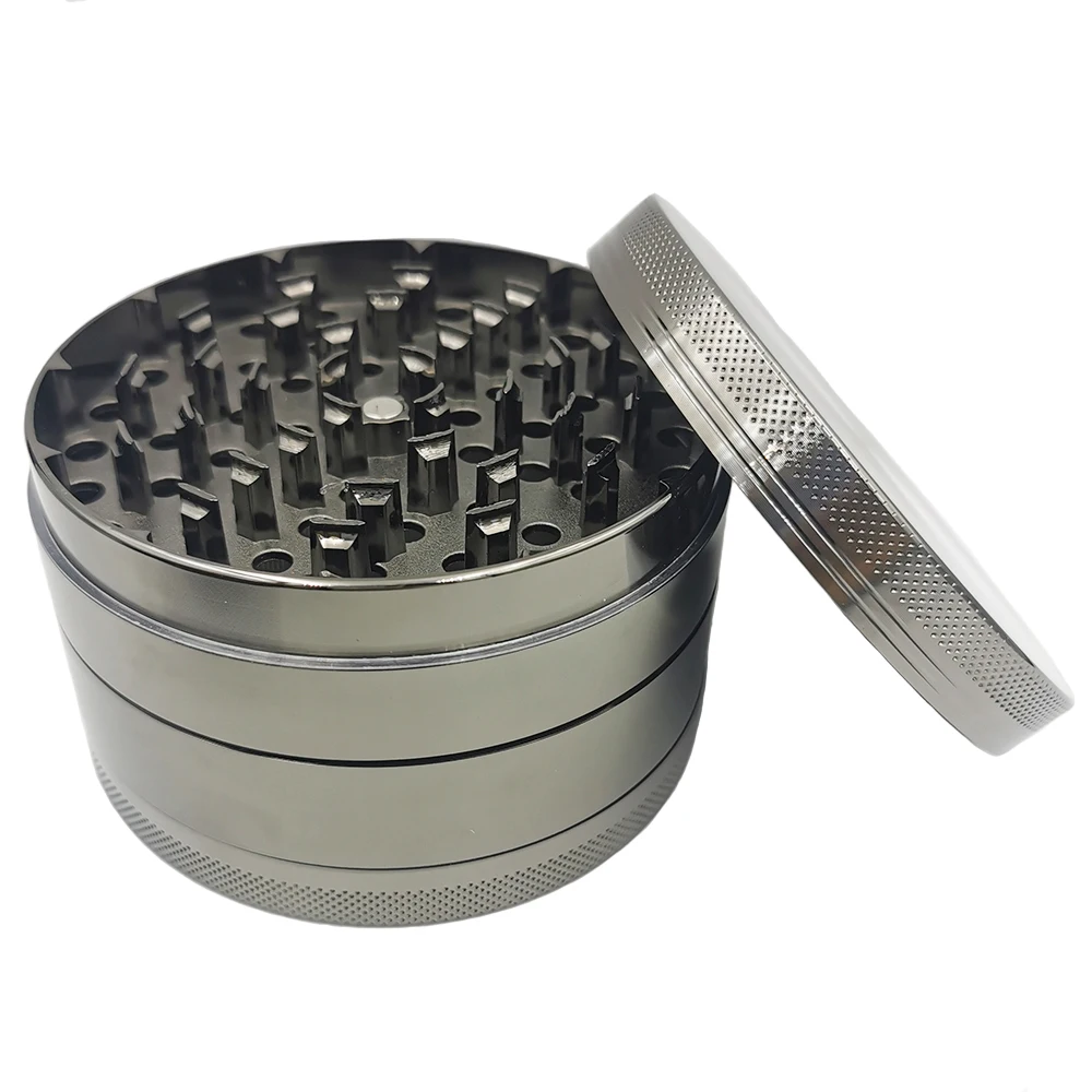 XXL 100MM Large Metal Herb Grinder Herb Tobacco Zinc Alloy For Smoking Accessories Miller Black Silver Multi Heavy Spice Gift 5