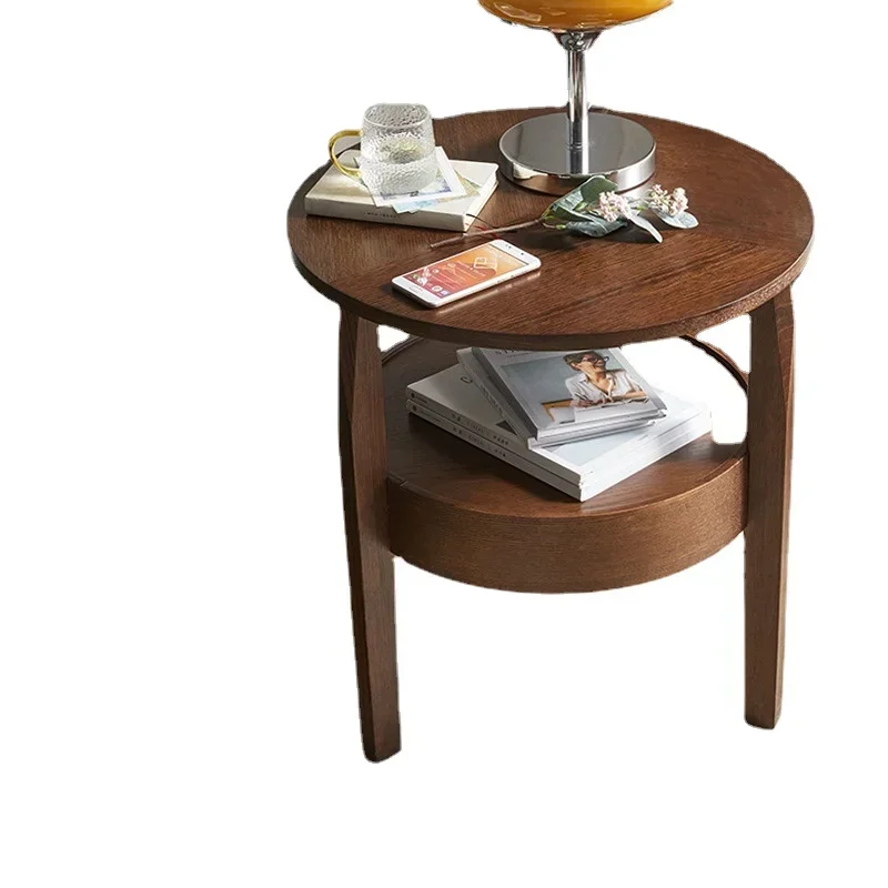 

Hxl Balcony Leisure Tea Table Solid Wood Side Table Living Room Small round Table Creative Corner Table Table