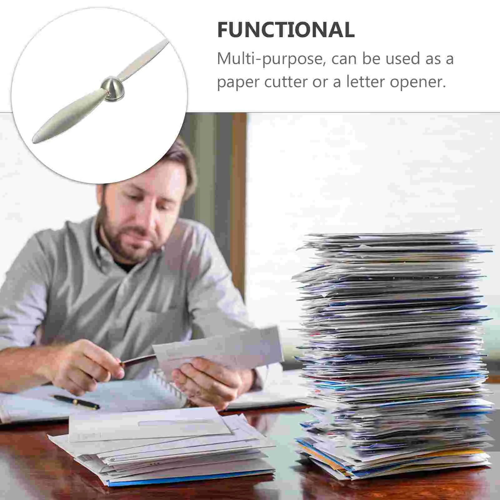 Mail Opener Envelope Paper Propeller Letter Opener Office Package Boxcutter Alloy Material Metal