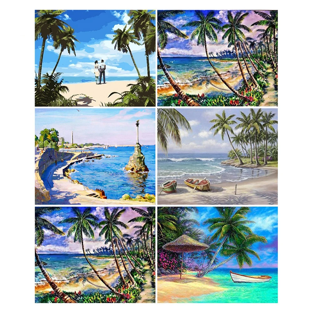 

Алмазная 5D картина «сделай сам» LZAIQIZG, вышивка с изображением морского берега, Гавайского пейзажа, мозаика для домашнего декора