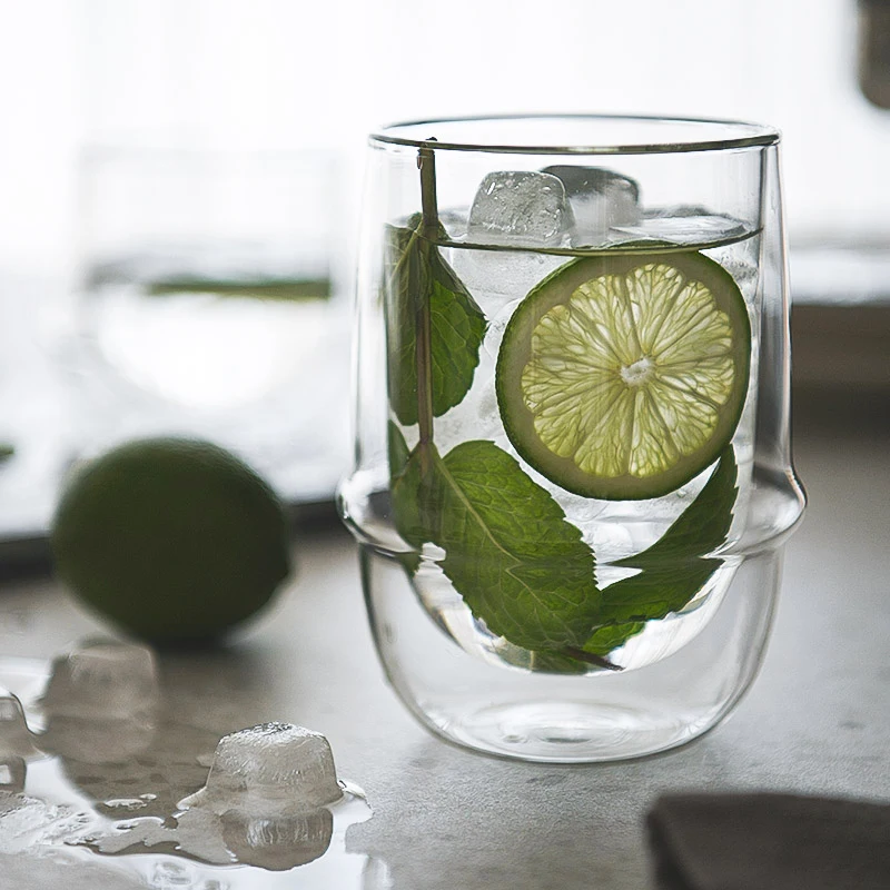 

JINYOUJIA-Double Insulated Glass Cups for Office, Espresso, Cappuccino, Tea, Water Mug, Simple Juice Cup, Drinkware Tool