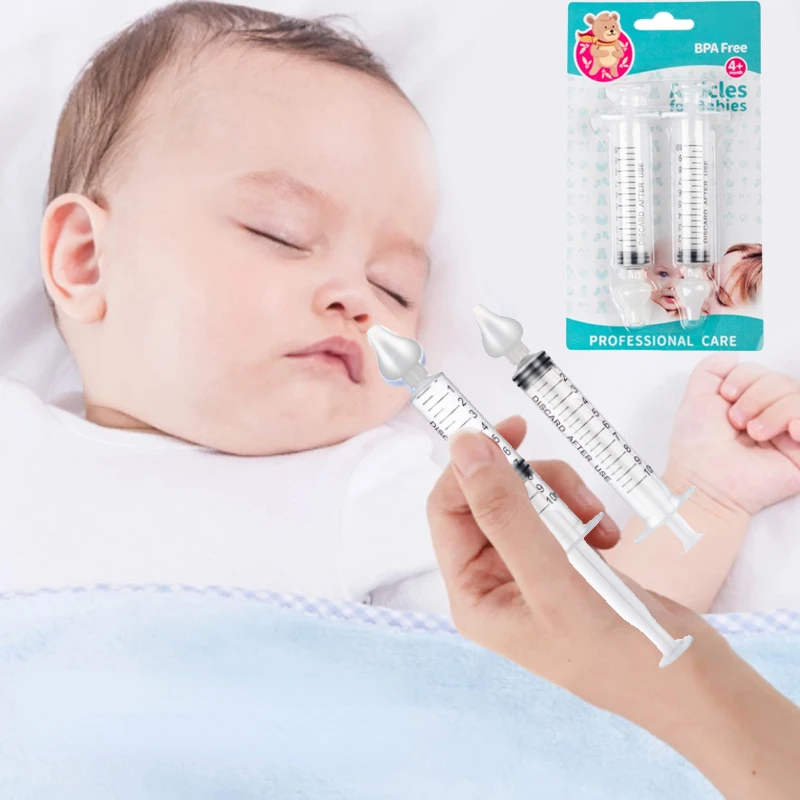 

2Pcs/Set 10ML Baby Nose Care Clean Needle Tube Infant Kid Care Nasal Aspirator Cleaner Children Rhinitis Nasal Washer