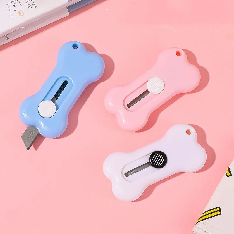 1 Piece Kawaii Mini Pocket Bone Utility Knife Box Knife Paper Cutter Craft Wrapping Stationery