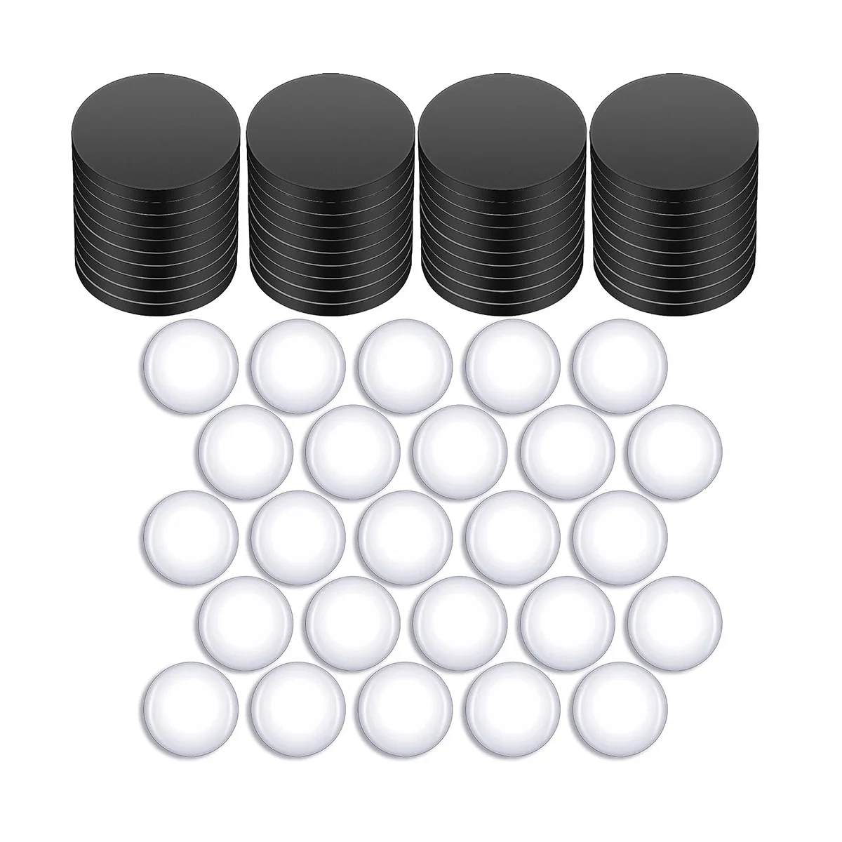 

Магниты на холодильник для рукоделия, наборы круглых магнитных дисков с прозрачными купольными кабошонами, стеклянные магнитные диски (48 комплектов)