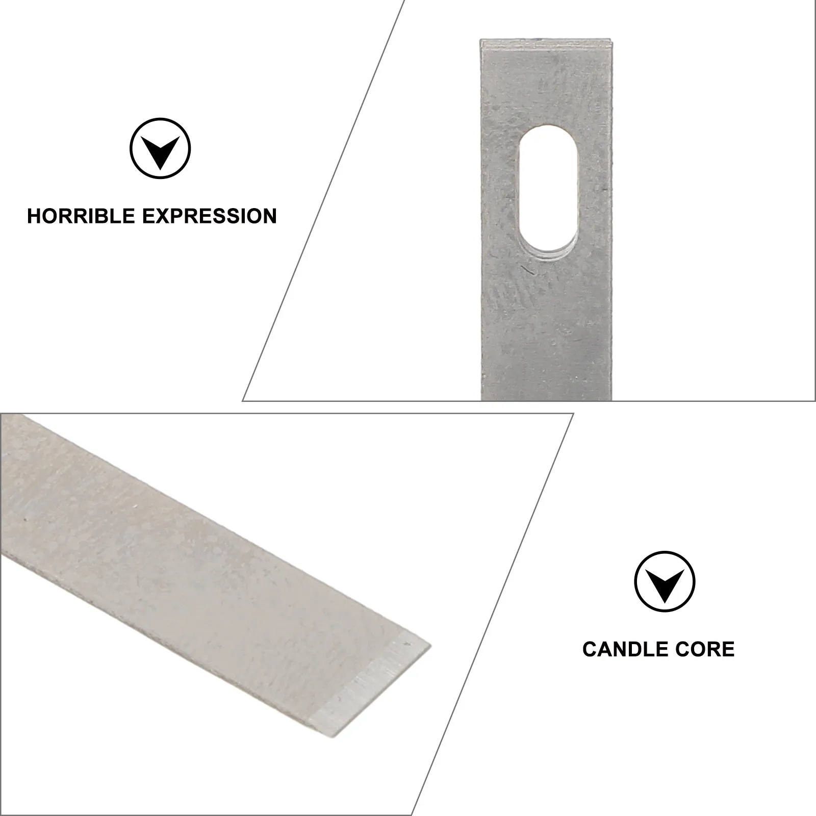 Main tenant une lame du lot de 50 lames de rechange pour couteau de bricolage, acier 60#, prête à découper du bois