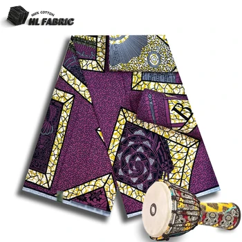 2026 new arrived hollandais African wax print fabric 100% cotton 6 yards tissus couturefor sewing fabric 1