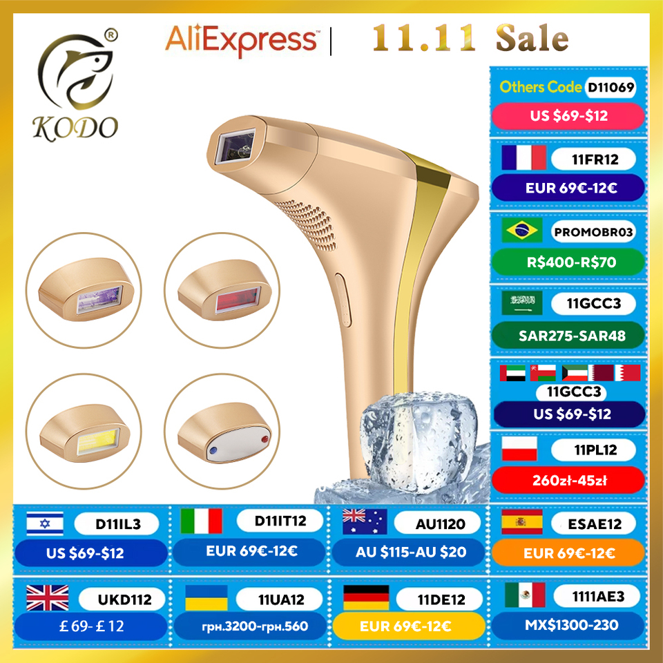  KODO 2026 High-end customization ice Laser Hair removal Laser Epilator Permanent IPL Painless Photoepilator 4 in 1 face and body