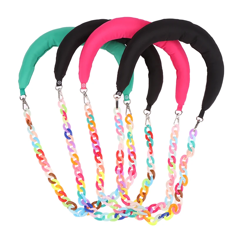 

Сменный ремешок с цепочкой для женской сумочки, сменный аксессуар с ручками, акриловым плетением и широким плечевым ремнем