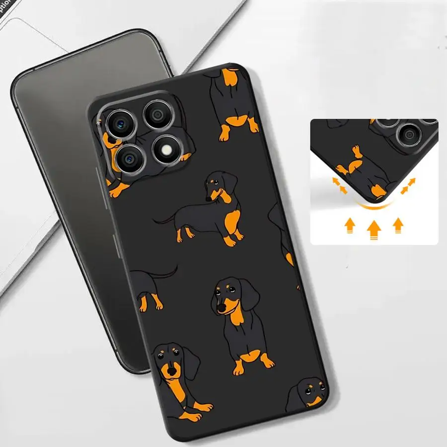Chic Dachshunds Black Soft Phone Cover Case