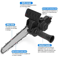 6-Inch Electric Drill Conversion Electric Chain Saw Adapter Tool, Home Portable Mini Chainsaw,Woodworking Trimming/Cutting Tools 2