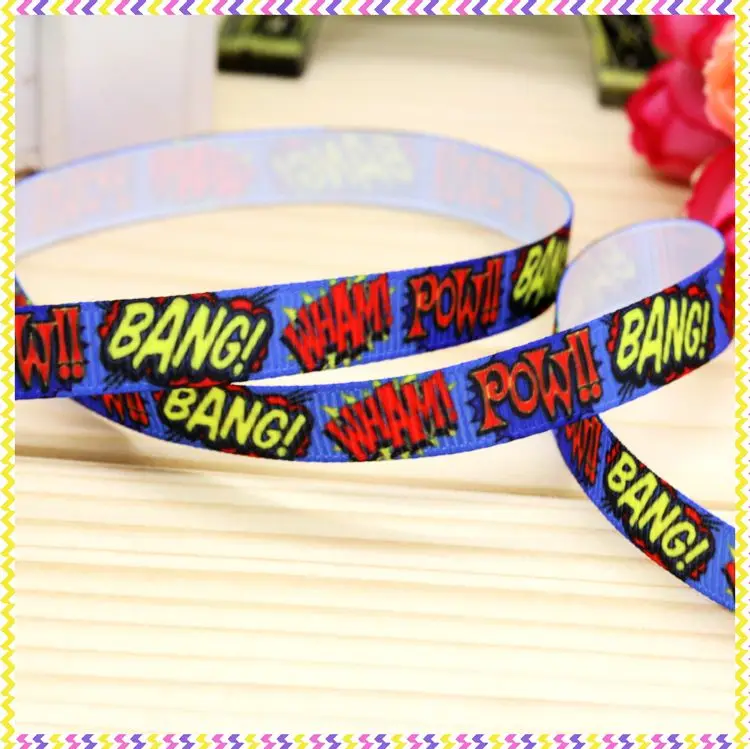 DHK 3/8'' 5yards Autism Game Hero Football Ball Printed Grosgrain Ribbon Hair Bow Diy Party Decoration 9mm C1333