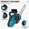 Drillpro Brushless Electric Chainsaw Oil Adjustment Woodworking Power Tool Graden 12Inch Cordless Chainsaw for Makita Battery 5