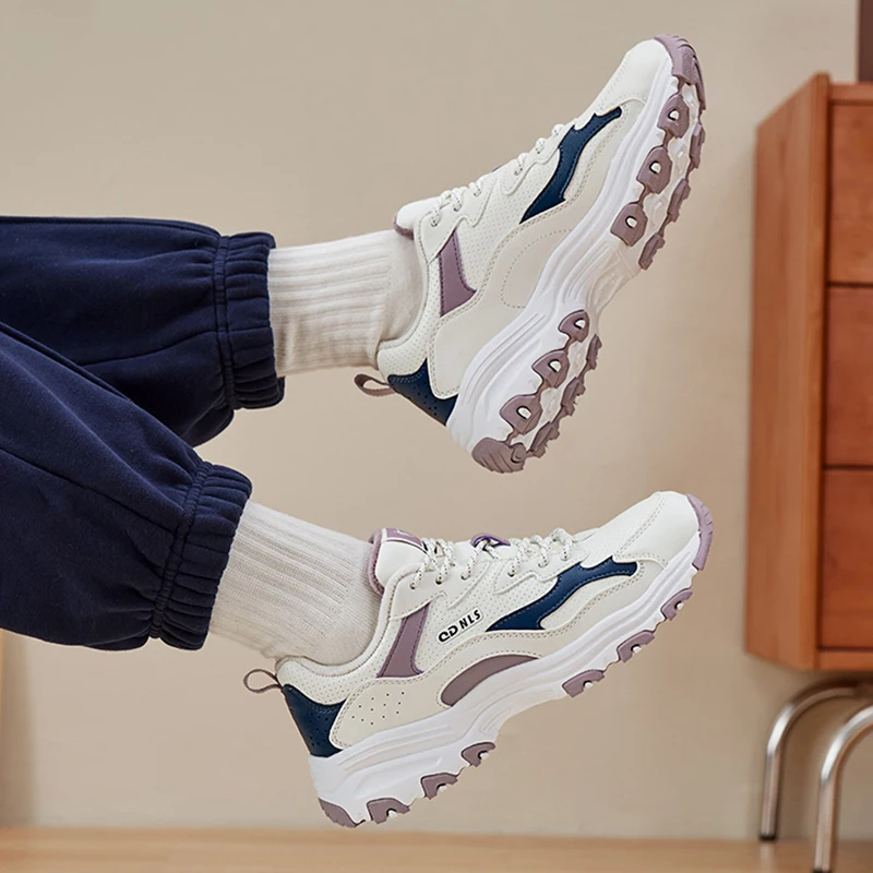 侑　 QIAODAN Winter Leather Leisure Shoes Women New 2025