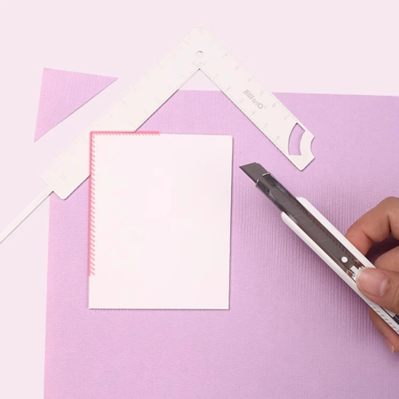 5-in-1 Book Cover Guide Stainless Steel Metal Bookbinding Cover Tool for Scribe Marking Album Notebook Scrapbooking Gauge Ruler bookbinding tool