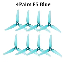High-Performance 5-Inch Tri-Blade Propellers for FPV Racing and Freestyle Drones (4Pairs F5 Blue)
