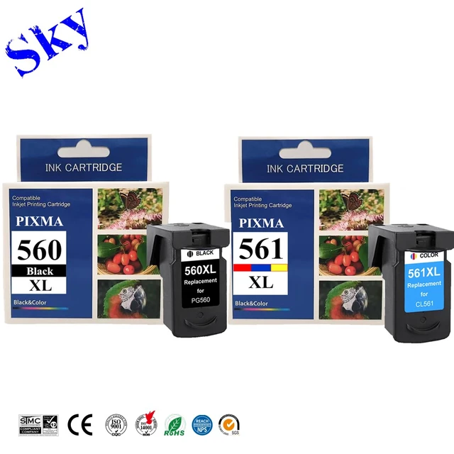 SKY Print Head Ink Compatible PIXMA 560 561 XL , PG560xl For Canon PIXMA  TS5350/TS5351/ TS5352/TS5353/ TS7450/7451 - AliExpress