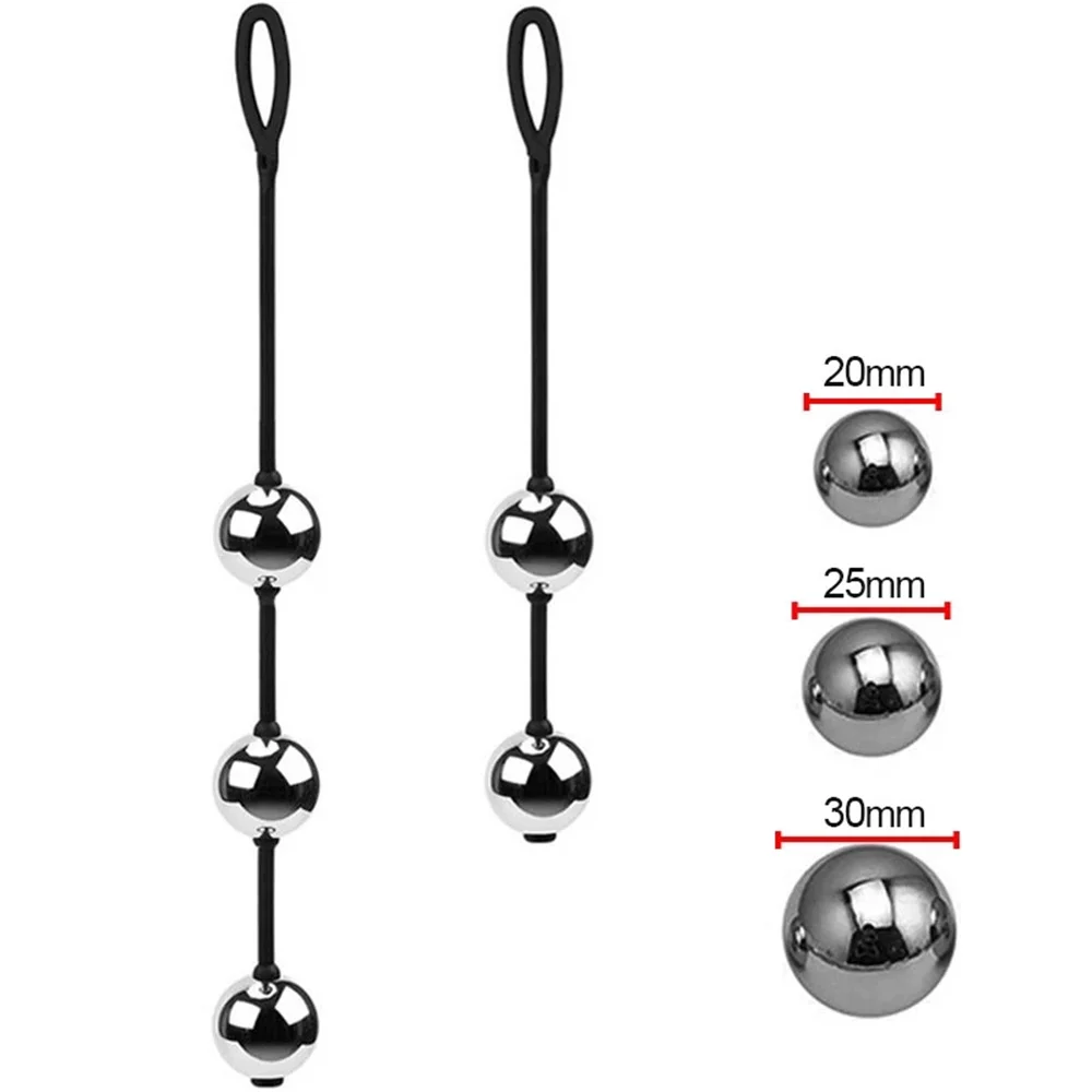 3 Size Metal Anal Beads Butt Plug Silicone Rope Ben Wa Geisha Balls Weighted Vaginal Kegel Exerciser Erotic Sex Toys for Woman