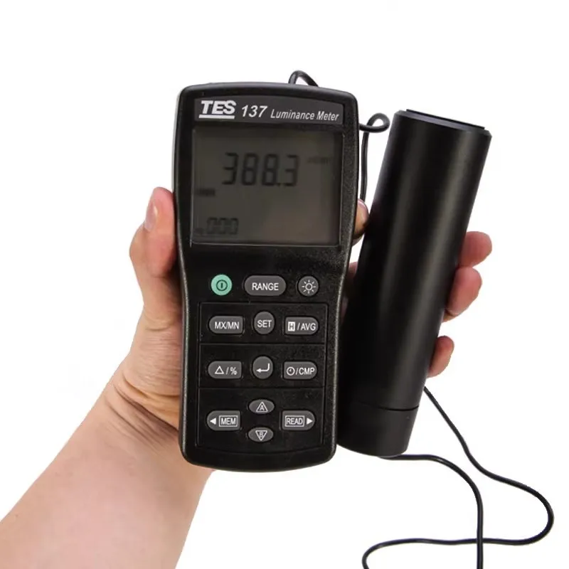 TES-137 Digital Luminance Meter with Dual Display LCD Lightness Tester Lux Meter