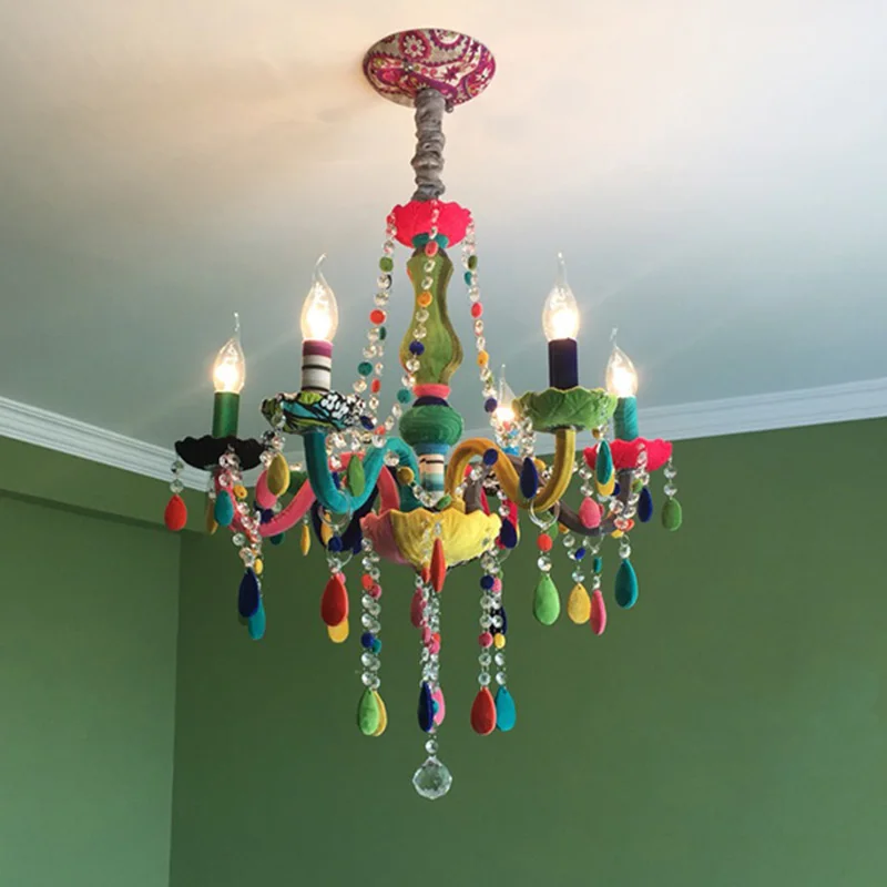 

Customized European French style modern color mix and match creative designer chandelier dining room bedroom