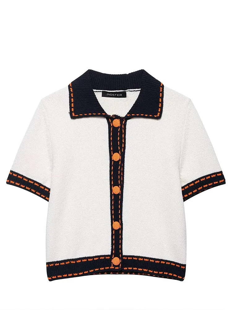 Chic Elegant Cardigans Women 2025 New Fashion Short Sleeve Sweater Knitted Coat Casual Knitwear Top