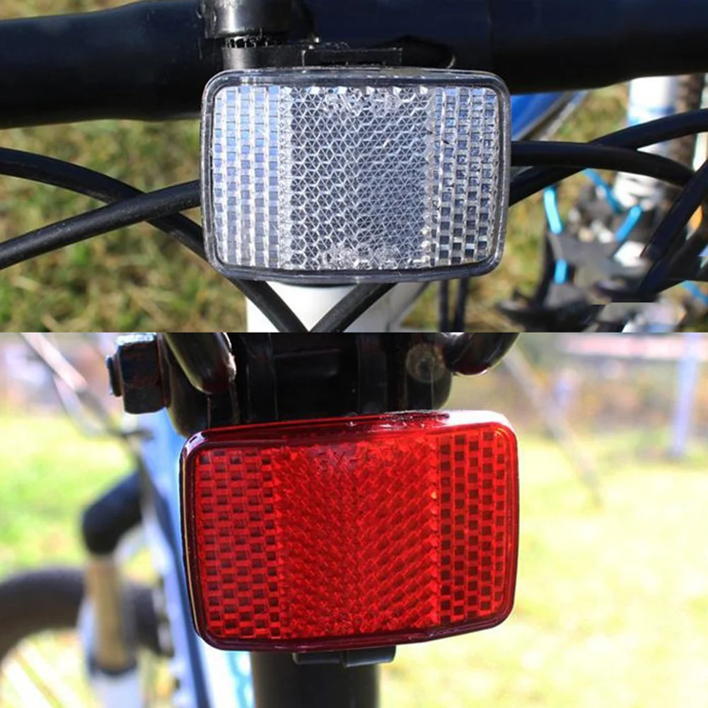 Bicycle Reflectors Front Rear Warning Light Safety Lens Fits 31.8mm Handlebar Seatpost For MTB Bike Bicycle Accessorie