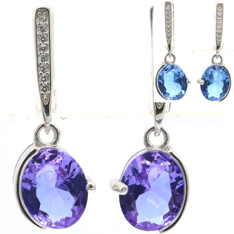 27X10Mm Jazaz 4.7G Zultanite Cambia Colore Alessandrite Topazio Femmine Matrimonio 925 Orecchini In Argento Sterling Massiccio