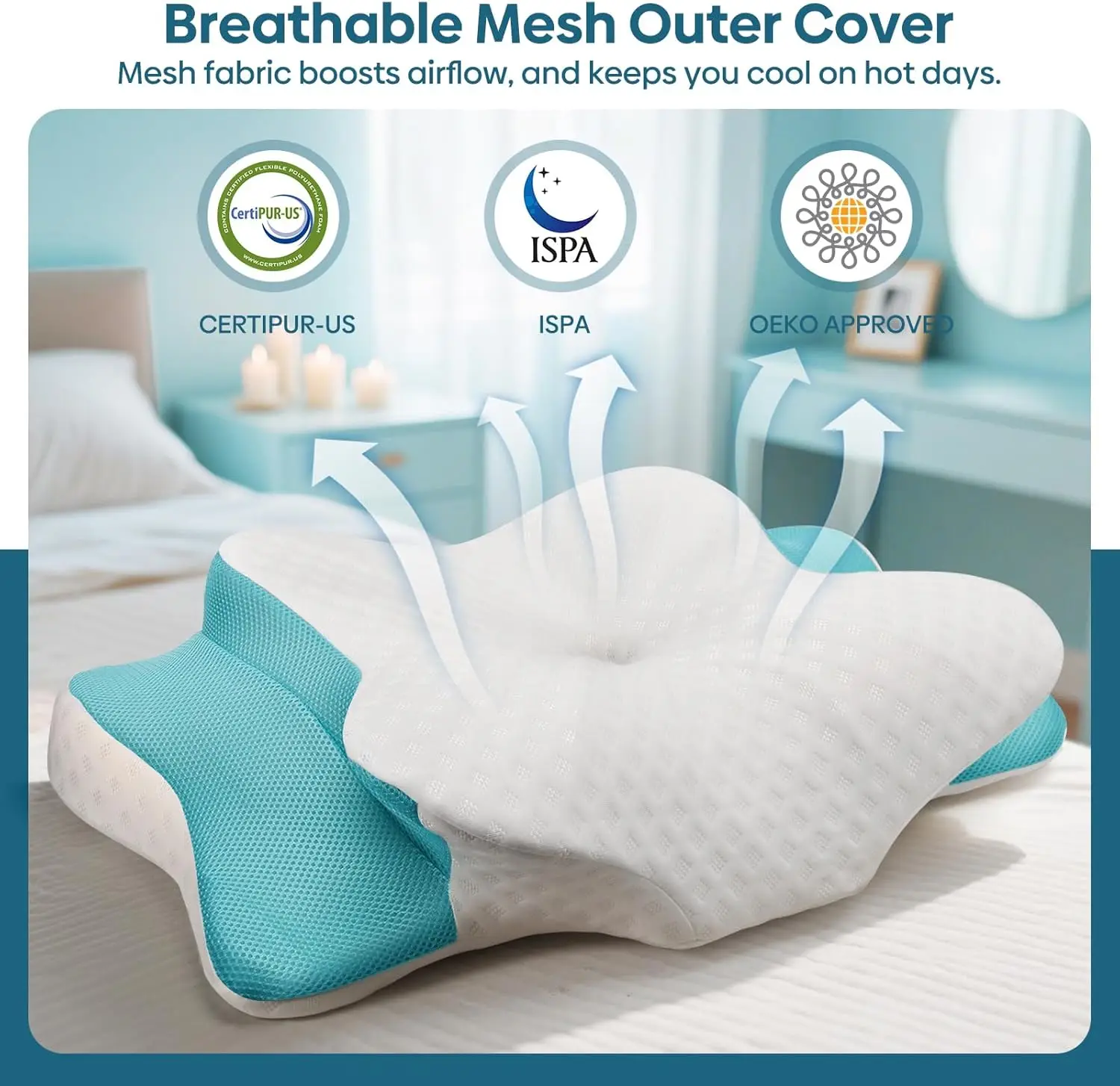 Cervical Ergonomic Memory Foam Pillow for Neck & Shoulder Pain For Side Back Sleepers 6
