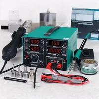 YIHUA 853D 2A 3 in 1 Digital Welding Machines Hot Air Gun Solder Iron Repair Soldering Station BGA Rework Heat Gun Desoldering 2