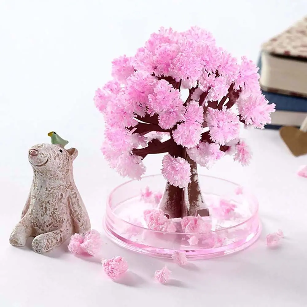 Flowering DIY Artificial Trees Decorative Magically Paper Magic Growing Tree Sakura Crystal Trees Japan Desktop Cherry Blossom crystal trees ель версальские огни с освещением 230 см