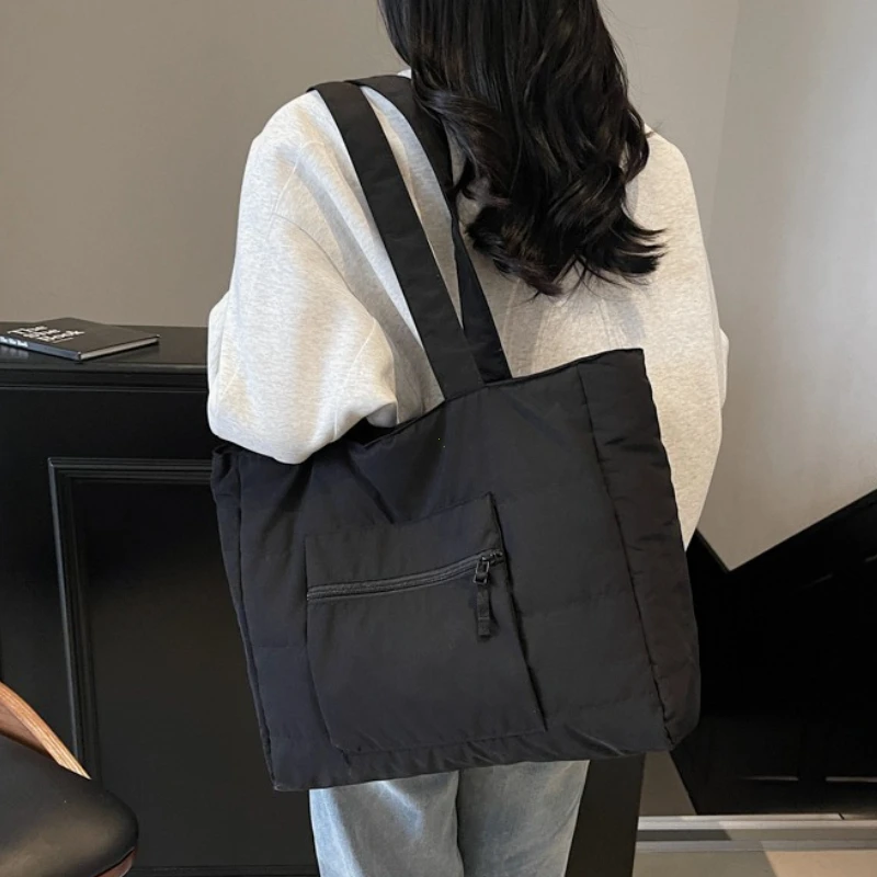 Large Capacity Fabric Tote Bag Lightweight Trendy Shoulder Purses Lady Shopper Shopping Underarm Bag 2026 Y2K New Women Handbags