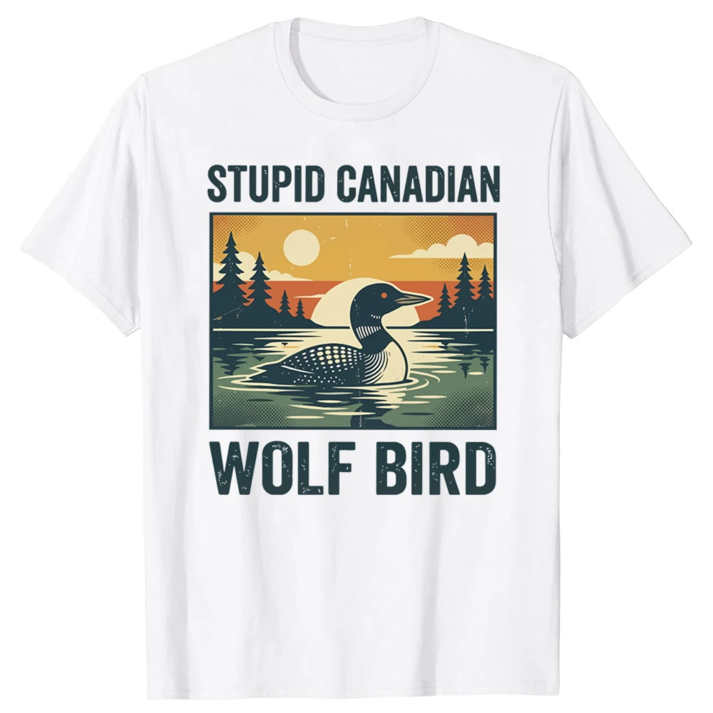 Lustiges, sarkastisches Streetwear-T-Shirt mit kanadischem Wolfsvogel-Motiv, Humor-T-Shirt, lockere Passform, Kleidung für Männer und Frauen, kurze Ärmel