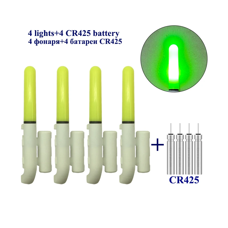 Luminous Light Glow Stick 4PCS Fishing Glow Stick CR425 Waterproof Sea Ocean Fishing Light Electronic Rod Stick Tackle