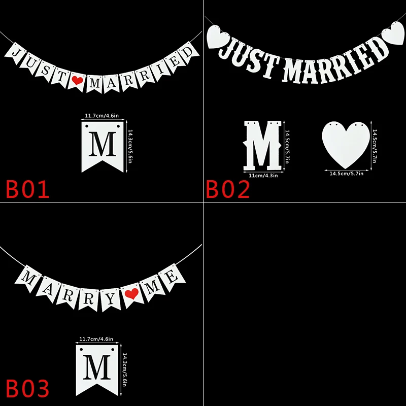 Ghirlanda di carta bianca appena sposata Vintage Marry Me Lettera Bunting Banner Festa di nozze Puntelli per foto Sedia da sposa Decorazione da tavolo - Image 6