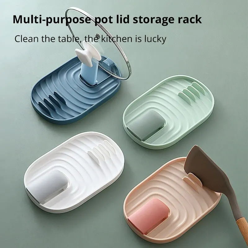 kitchen utensil holder 1pc Silicone Nordic Style Pot Lid Shovel Storage Rack Practical Multifunctional Kitchen Supply Non Slip