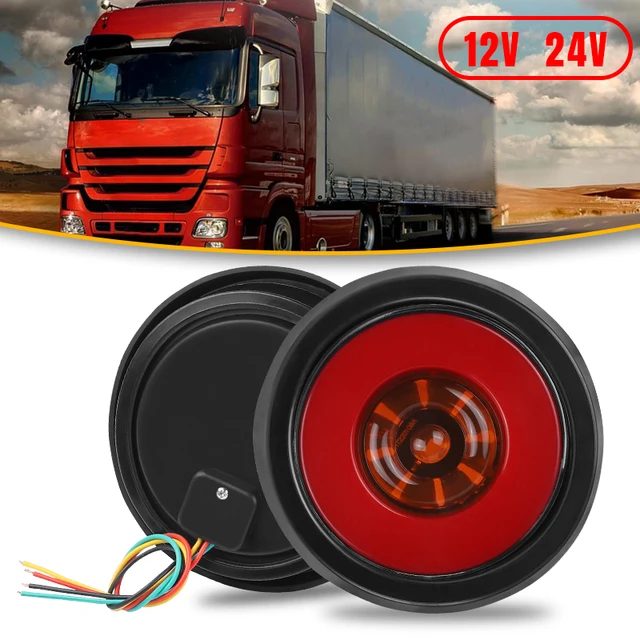 2 Pezzi Luci Posteriori LED 24V Per Rimorchio - Fanali Freni E Frecce Per Camion E Caravan