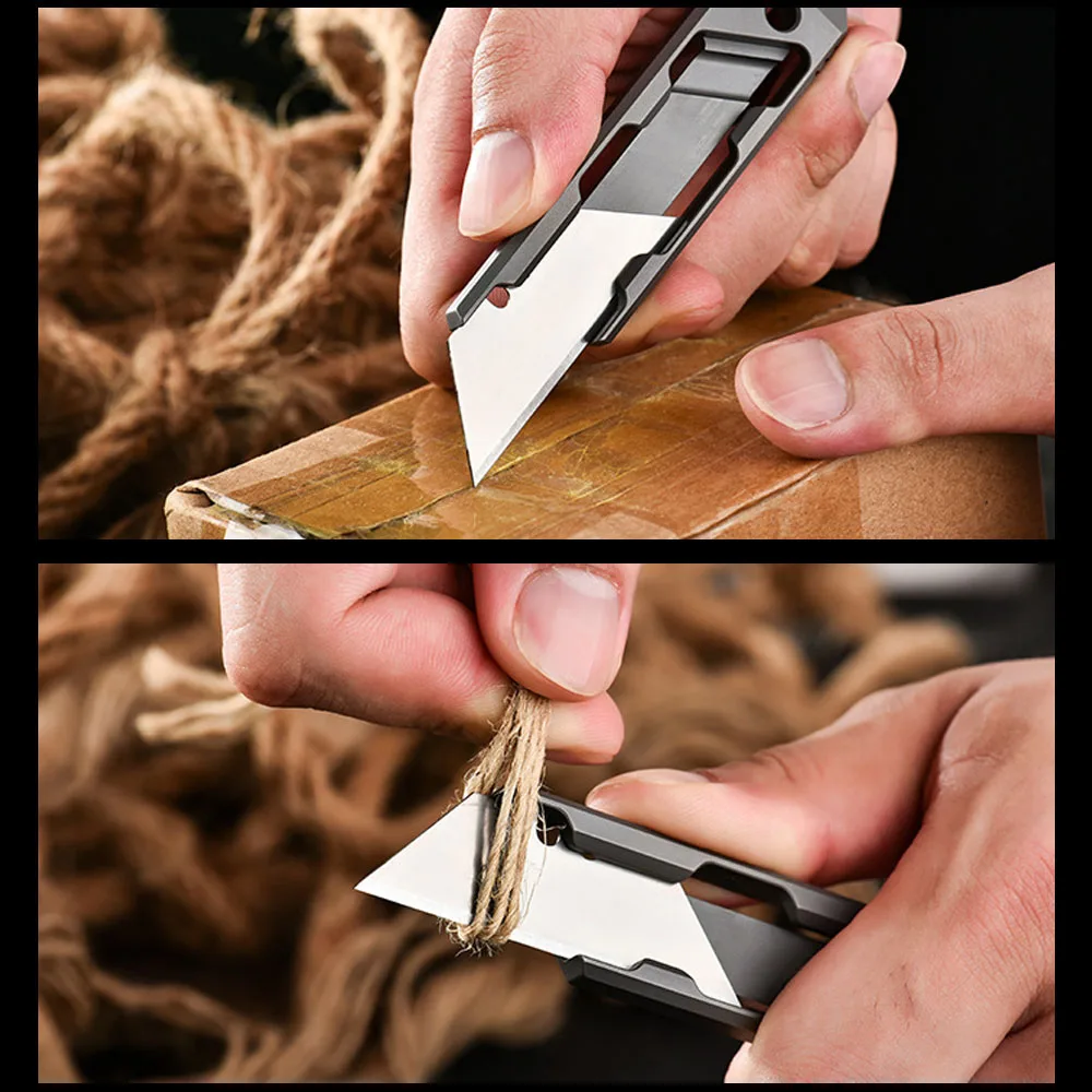 Titanium Razor Blades Utility Knife Multitools Crowbar Cardboard