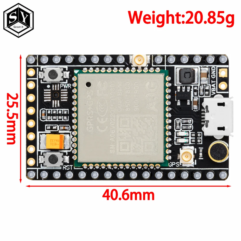RCmall GPRS GSM A9G Pudding/ GPRS GSM+GPS BDS A9G Development Board SMS ...