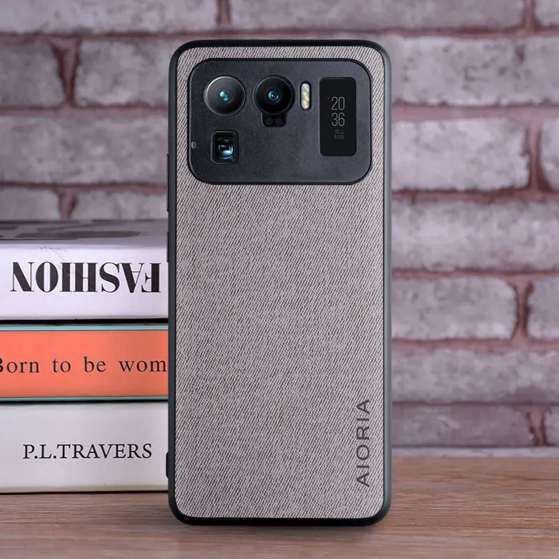 Luxury Textile Leather Case with Soft TPU & Hard PC 3-in-1 Protection Cover