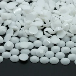 High Transparent Flat - Bottom Resin Diamonds for Nail Art and Jewelry Crafting (Solid white)