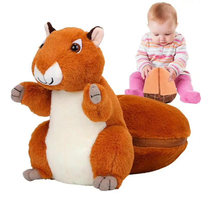 Funny Cute Animal Doll Squirrel Stuffed Kids Plush Toy Decorations Birthday Christmas Gift Pillow For Children christmas pillow covers 43 43cm christmas decorations pillows covers