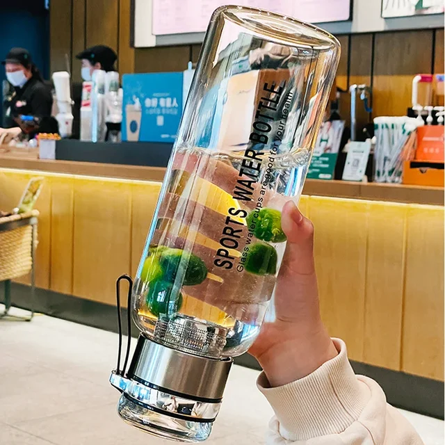 2L Glass Water Bottles Large Capacity Transparent Milk Juice Cup Portable Leakproof Kettle Outdoor Travel Jug Storage Container 4