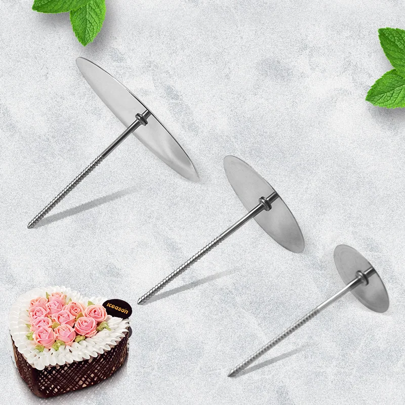 Stainless Steel Piping Nail Cake Baking Piping Stands Tools Cake Flower Nails Bottom Tray