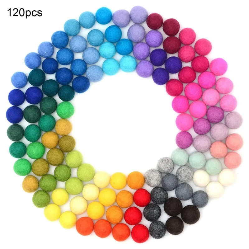 100% Wool Felt Balls - 100 Pieces Hand-Felted Mix Color Wool Pom Poms |Pure  Wool Beads |Felt Ball DIY(25mm Mixed Color)