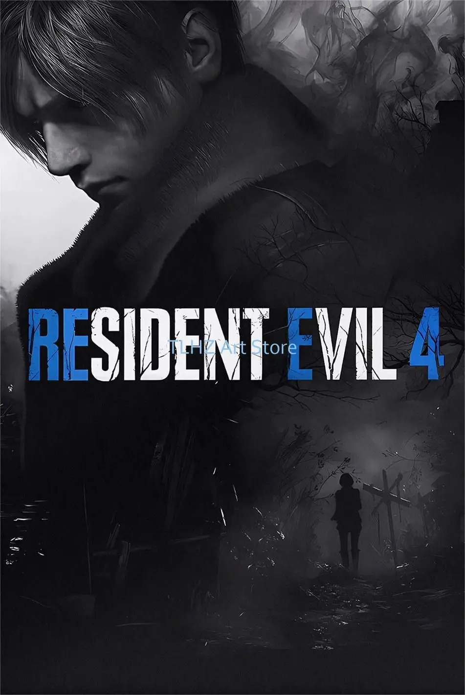 thumbnail image 1 of Pósteres y grabados del videojuego retro de moda R-Resident Leon Kennedy Evil, impresión en lienzo, arte de pared, imagen para decoración de sala de estar, regalo, 1 of 5