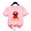 Summer Tops Cotton Cute Cartoon Kids T-Shirts Short Sleeve Tops Sesame Street Design Print Boys Girls Funny Children Tshirt 5
