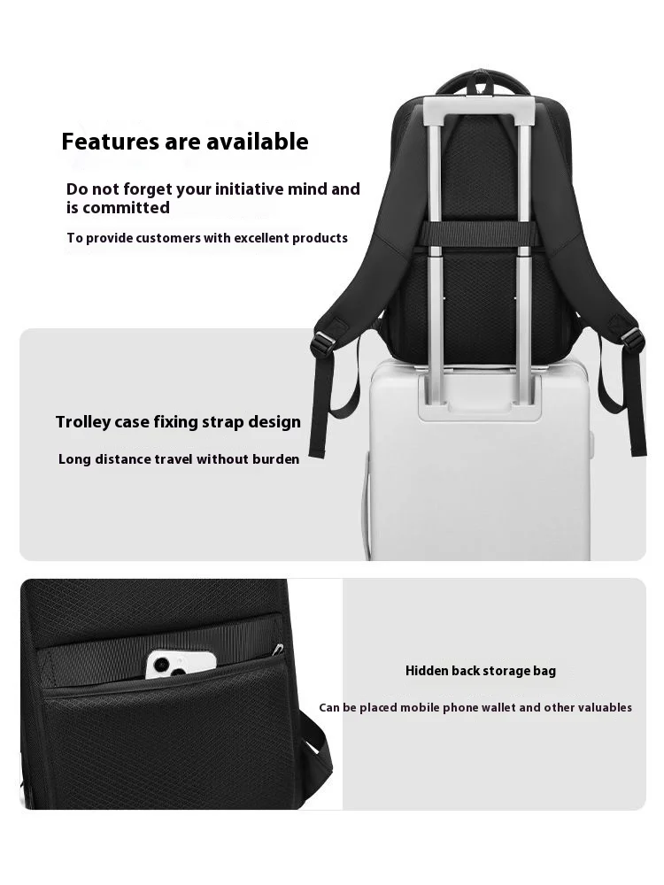 College Student Backpack For Men USB Charging Business Splash Proof Travel Computer Business Trips