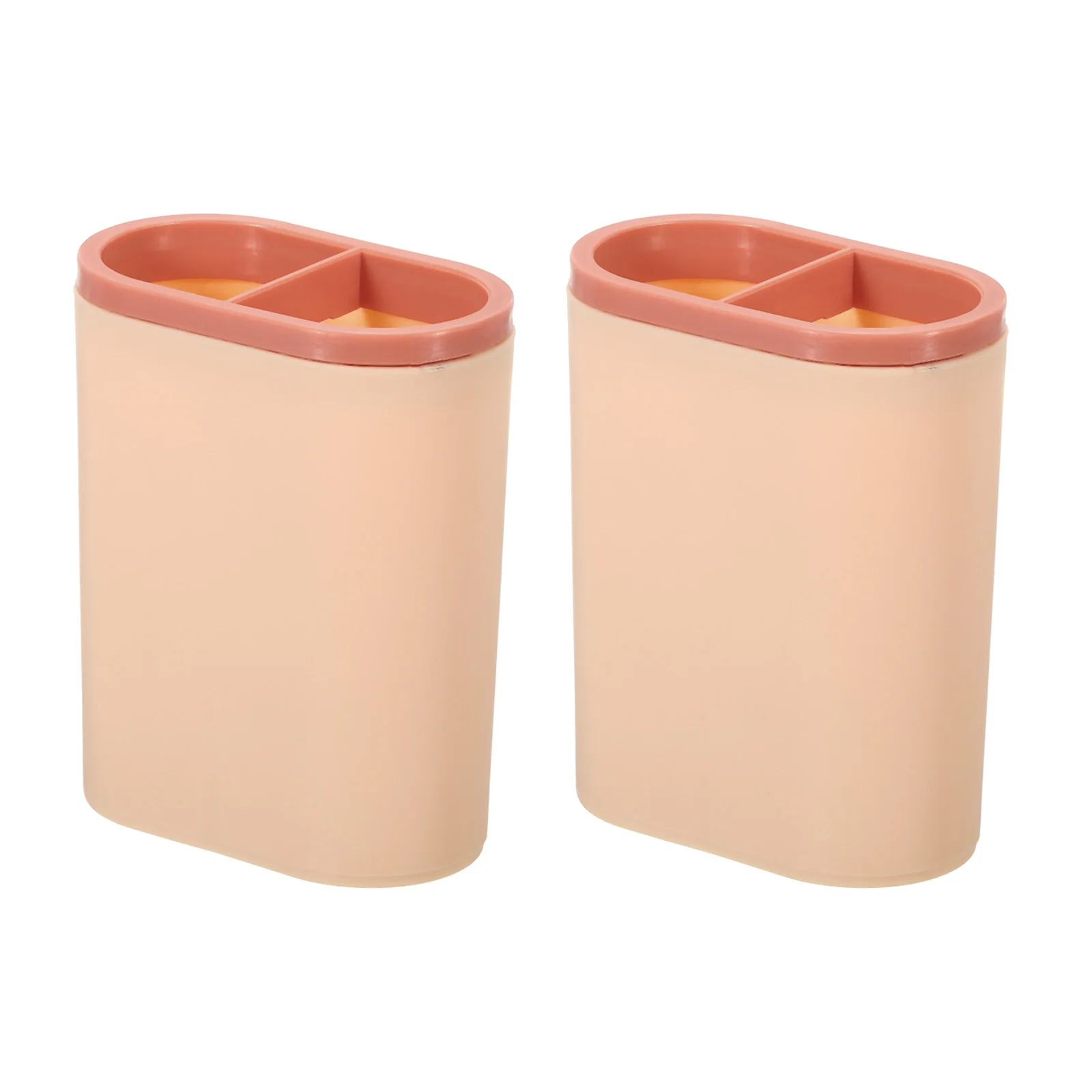 

2Pcs Desktop Pen Holder Makeup Brush Stationery Storage Box Plastic Pencil Cup Cute Pencil Organizer Office School Pen Barrel