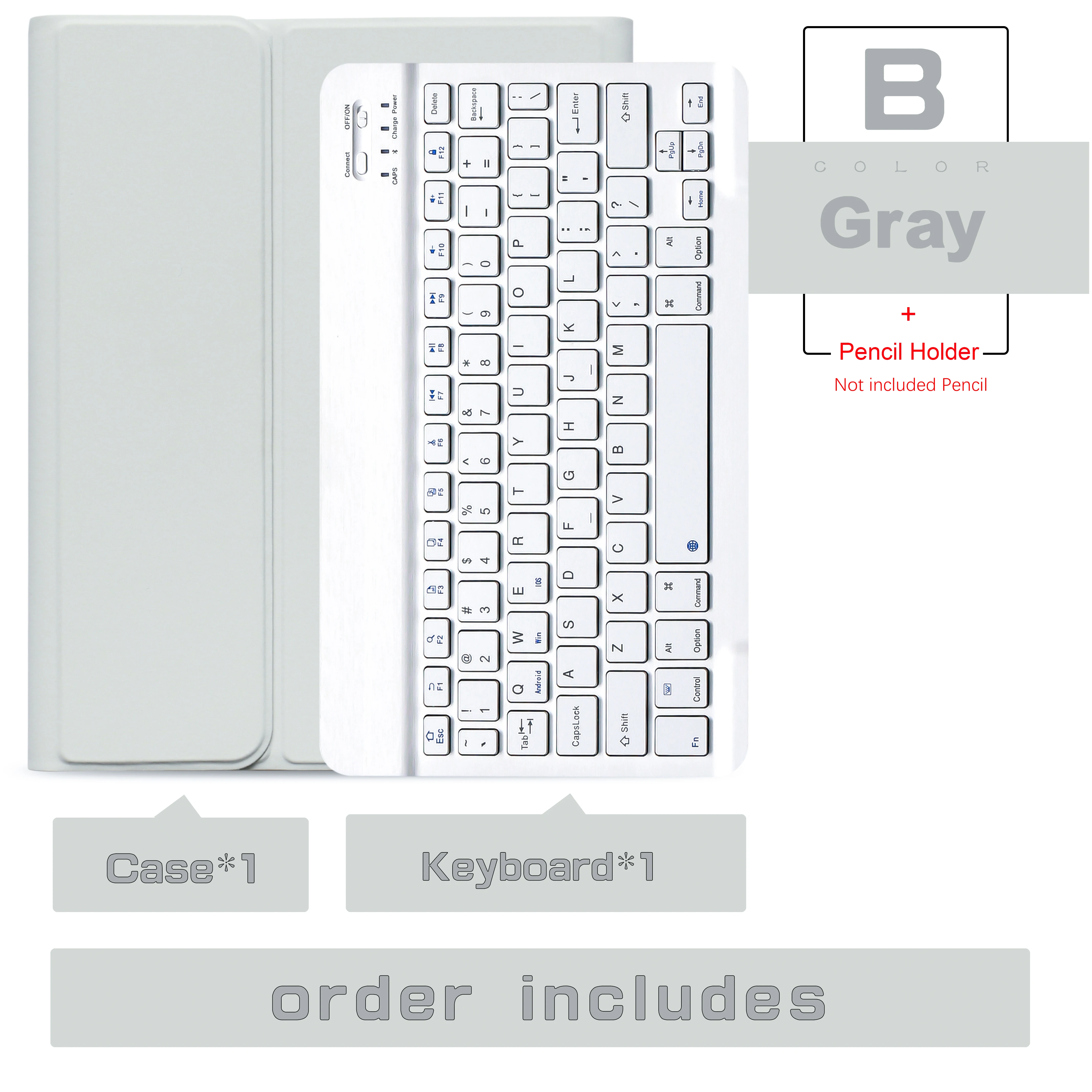 Wireless Bluetooth Keyboard Case with Magic Cover
