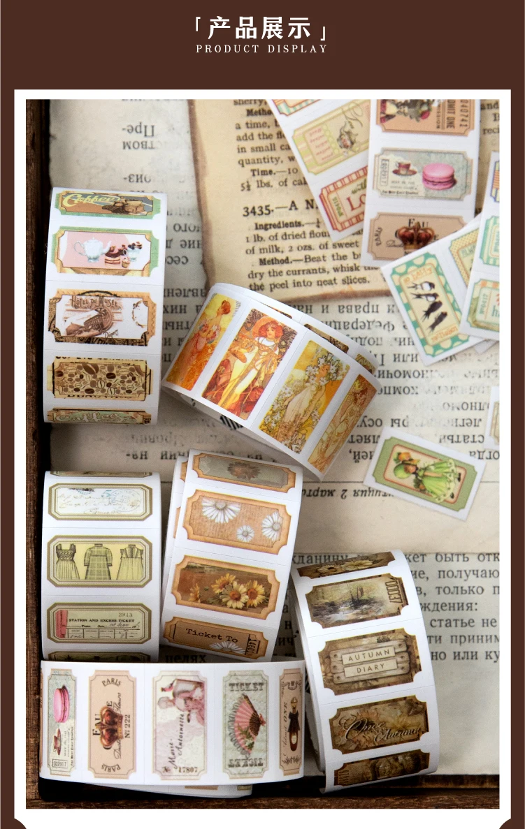 25mm x 2m Vintage Letter Washi Tape, 35cm Pattern Repeat — Retro Decorative Masking Tap... - SKU VLWT2107 - UGI Packaging